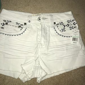 white jean shorts